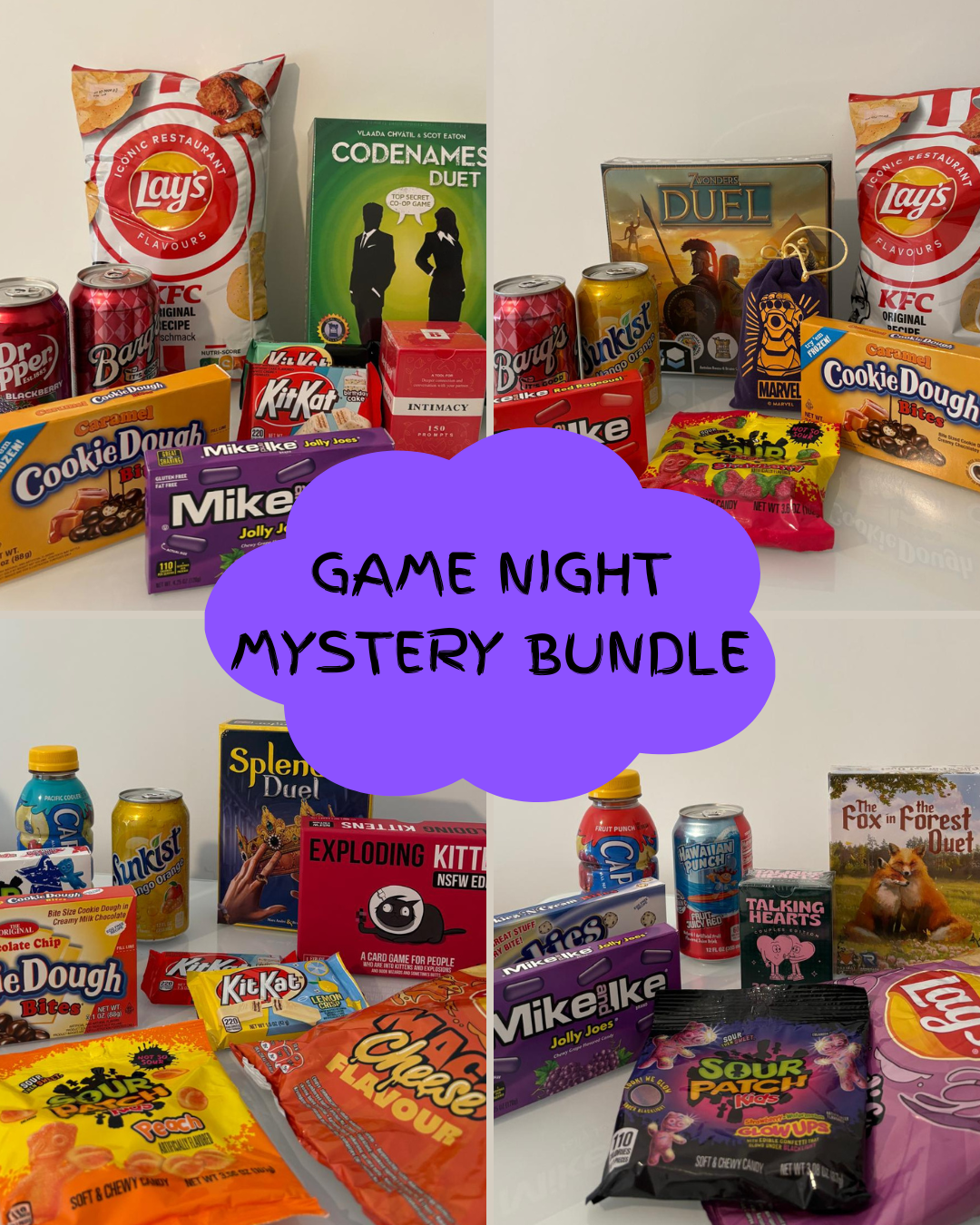 Ultimate Date Night Mystery Bundle - Board/Card Games with rare snacks for two, couples, besties