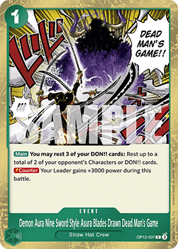 Demon Aura Nine Sword Style Asura Blades Drawn Dead Man's Game (OP12-037) (V.1)