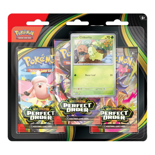 Pokemon TCG Perfect Order 3-Pack Blister (Chikorita Promo)