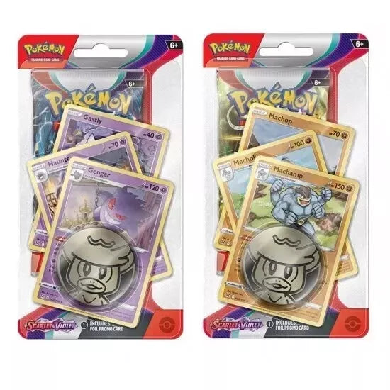 Pokemon SCARLET & VIOLET Premium Checklane Blister GENGAR + MACHAMP